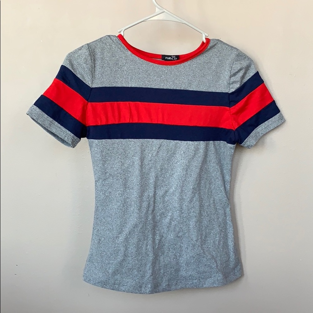 Rue 21 three striped grey shirt